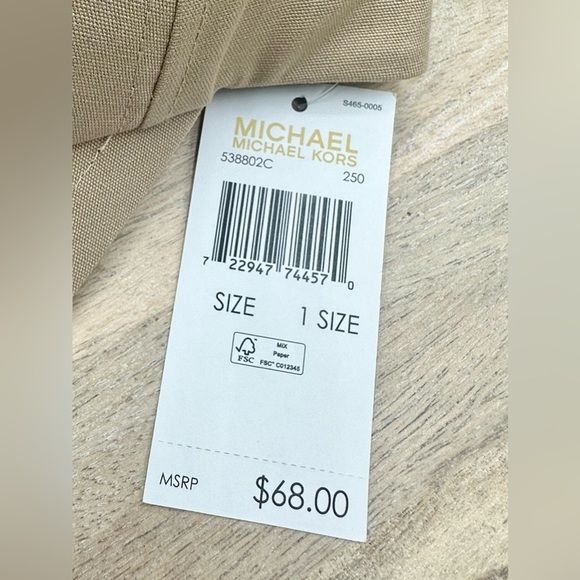 Michael Kors Unisex Embroidered Logo Baseball Cap in Khaki One Size main image 3